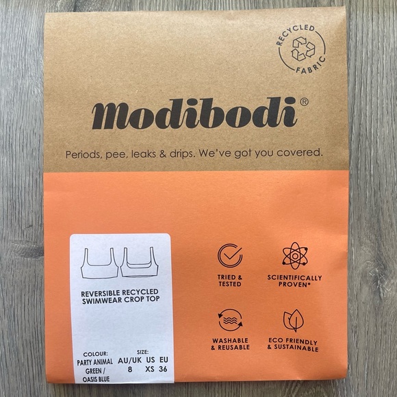 Modibodi Reversible Recycled Swimwear Crop Top - Picture 3 of 4